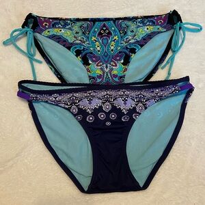 Athleta Colorful Paisley and Floral Bikini Bottom Bundle